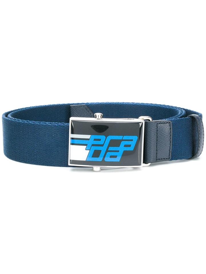 Prada Logo Belt - Blue