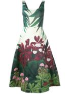 Alice+olivia Floral Print Dress, Women's, Size: Iv, Green, Cotton/spandex/elastane/polyester
