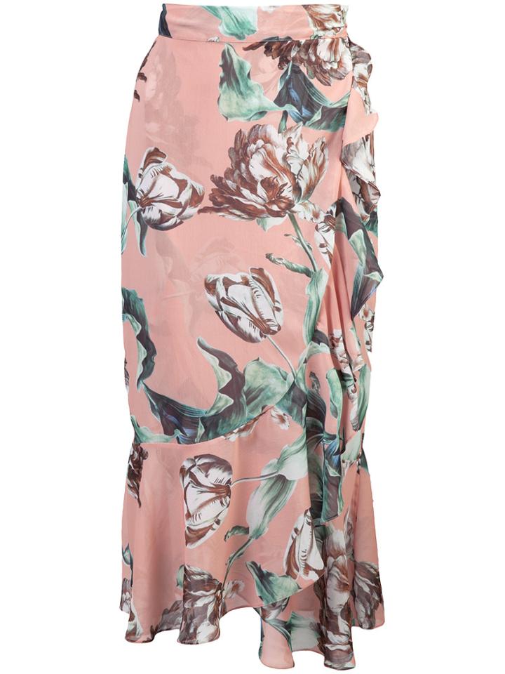 Patbo Botanica Print Wrap Skirt - Pink & Purple