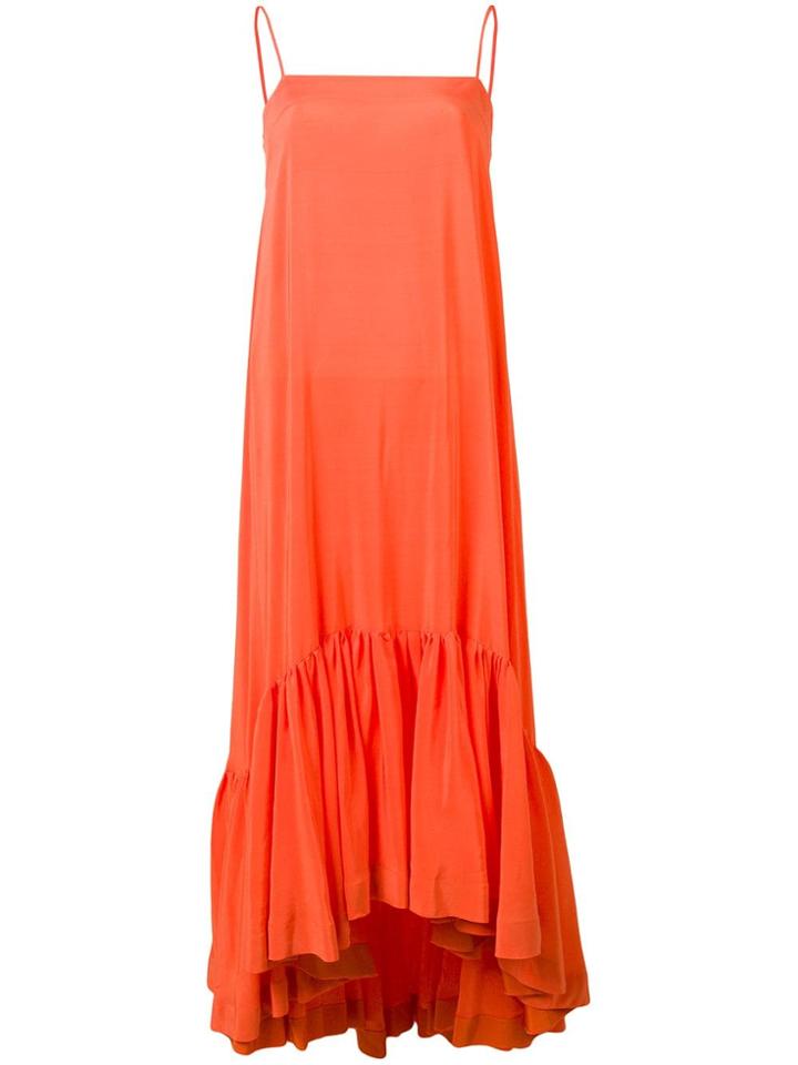Gianluca Capannolo Sleeveless Drape Ruched Dress - Orange