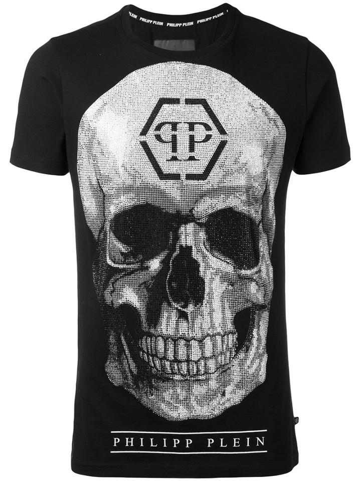 Philipp Plein - Glitter Skull T-shirt - Men - Cotton - L, Black, Cotton
