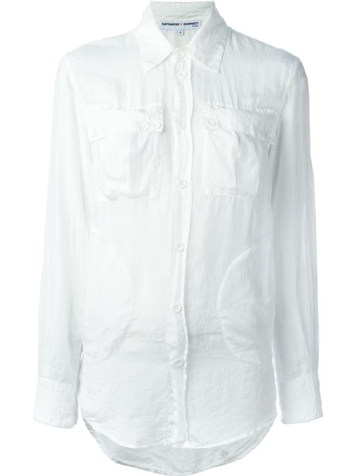 Ymc Katharine E Hamnett At Ymc Shirt, Women's, Size: M, White, Silk