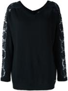 Twin-set Sheer Sleeve Jumper, Women's, Size: Small, Black, Polyamide/viscose/mohair/wool