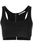 T By Alexander Wang Ribbed Cropped Top - Black