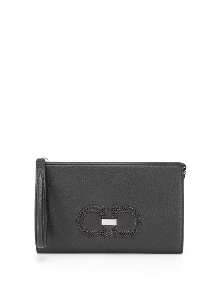 Salvatore Ferragamo Gancini Pouch Bag - Black
