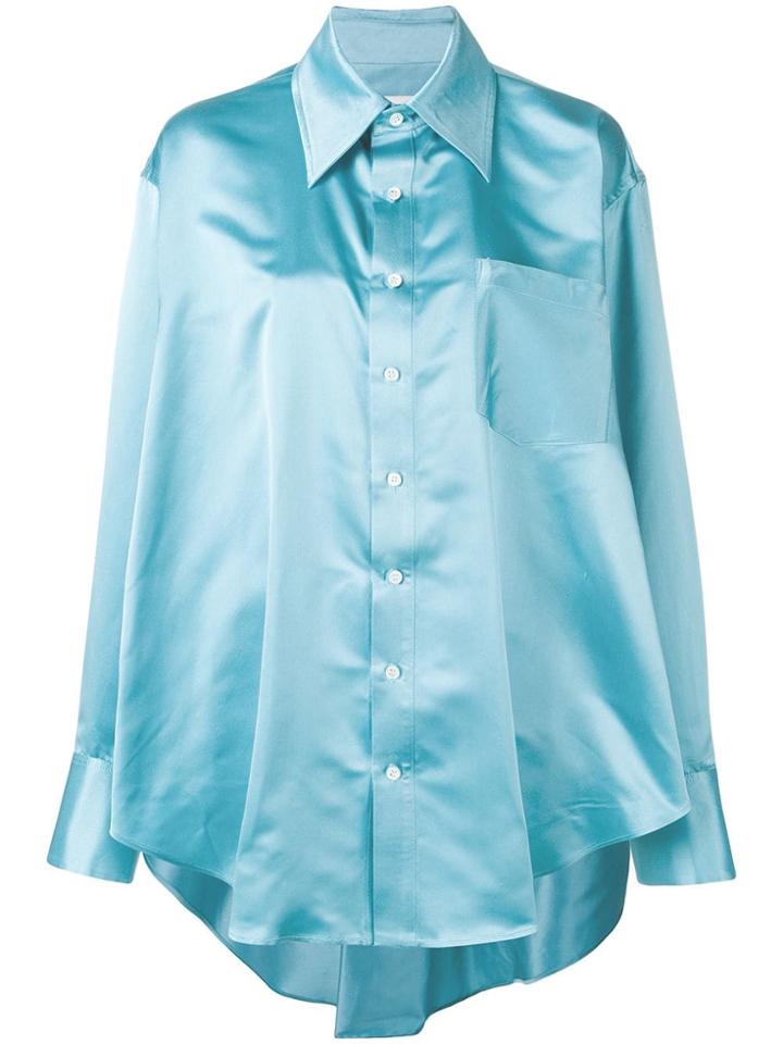 Matthew Adams Dolan Oversized Drape Shirt - Blue
