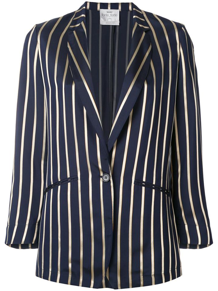 Forte Forte Woven Stripe Blazer - Blue