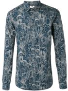 Ps By Paul Smith - Cactus Line Print Shirt - Men - Cotton - Xl, Blue, Cotton