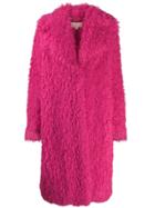 Michael Kors Collection Textured Furry Coat - Pink