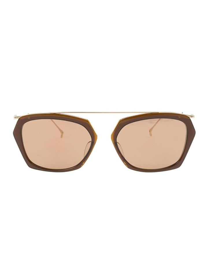 Issey Miyake Hexagon Frame Sunglasses - Brown