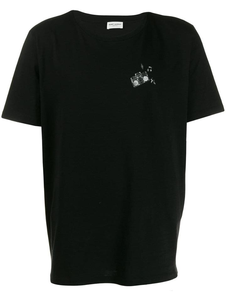 Saint Laurent Stereo Print T-shirt - Black
