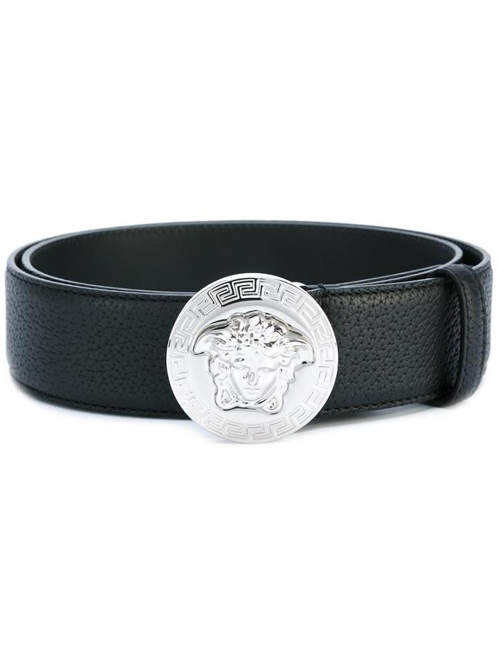 Versace Classic Medusa Logo Belt, Men's, Size: 90, Black, Leather/metal