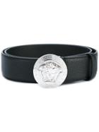 Versace Classic Medusa Logo Belt, Men's, Size: 90, Black, Leather/metal