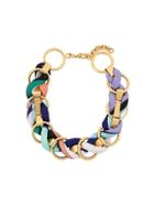 Emilio Pucci Logo Engraved Woven Chain Choker - Gold