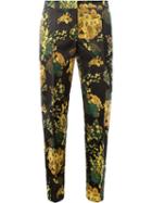 Dries Van Noten Printed Slim Fit Trousers, Women's, Size: 36, Yellow/orange, Cotton/polyester/acetate/viscose