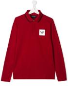 Emporio Armani Kids Logo Patch Polo Shirt - Red
