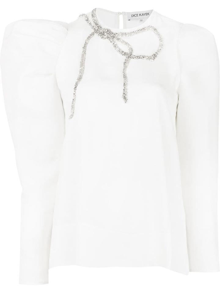 Dice Kayek Asymmetric Silk Blouse - White