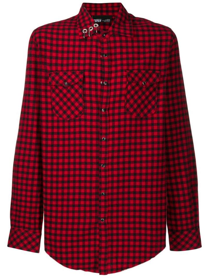 Vision Of Super Tartan Print Shirt - Red