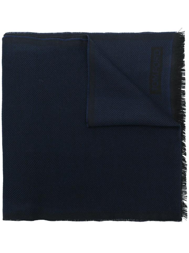 Tom Ford Herringbone Scarf - Blue