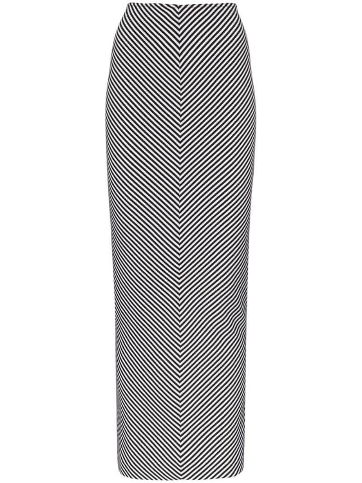 Haider Ackermann Striped Midi Pencil Skirt - Black