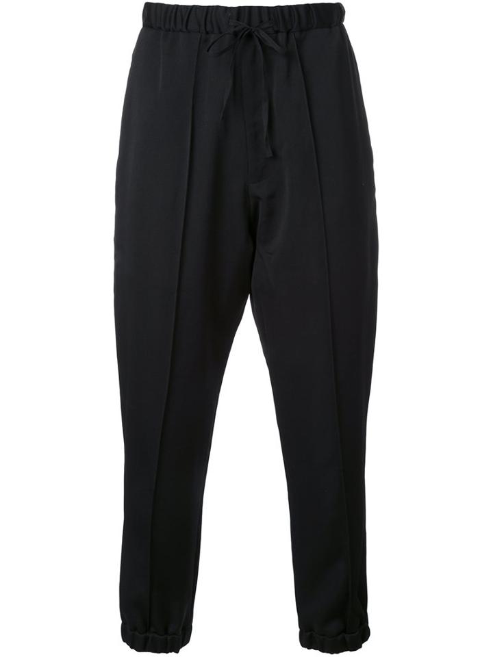 Aganovich Drop Crotch Trousers, Men's, Size: 50, Black, Wool