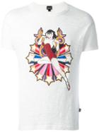 Just Cavalli Front Print T-shirt, Men's, Size: Small, White, Cotton
