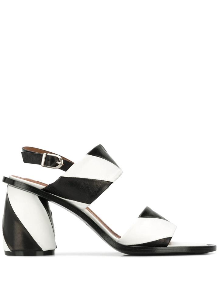 Sartore Striped Slingback Sandals - Black