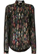Saint Laurent Sheer Metallic Embroidered Shirt - Black