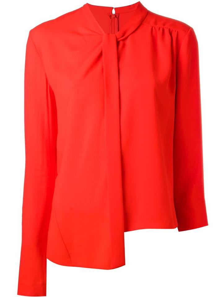 Maison Margiela Asymmetric Blouse, Women's, Size: 38, Red, Polyester/viscose/spandex/elastane