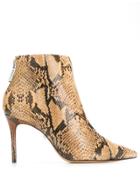 Schutz Snakeskin Print Ankle Boots - Brown