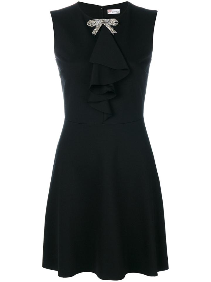 Red Valentino Embellished Neck Bow Dress - Black