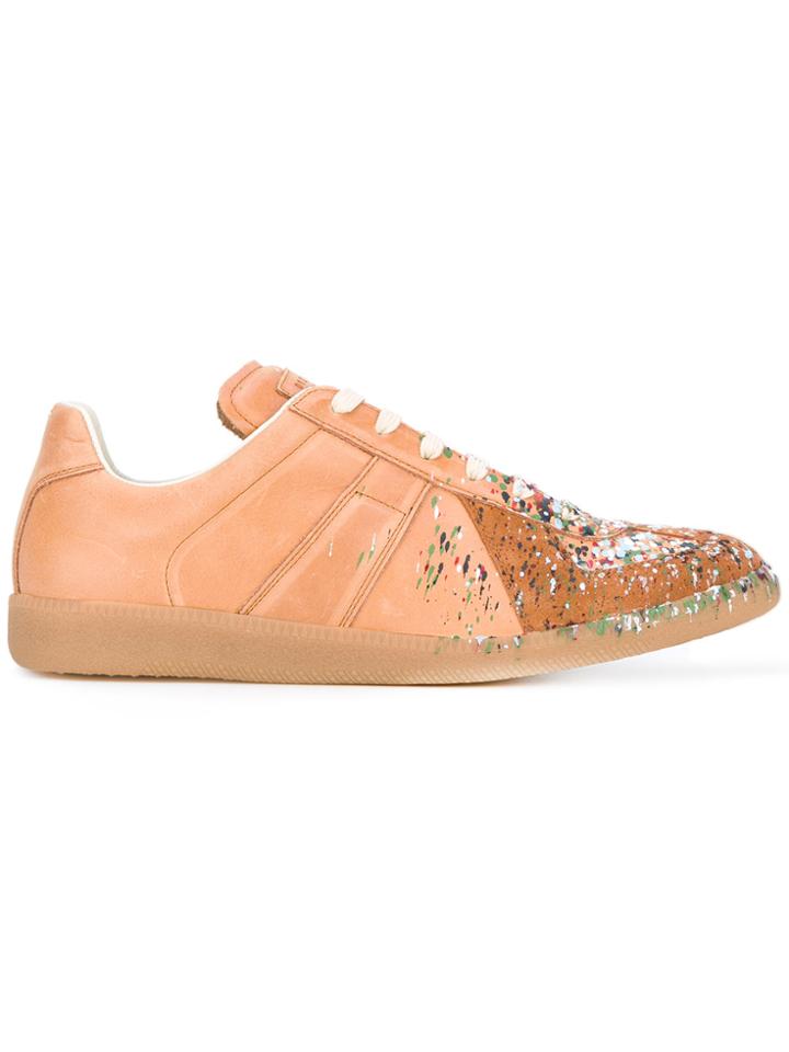 Maison Margiela Paint Splatter Sneakers - Nude & Neutrals