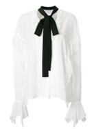 Perseverance London Contrast Ruffle Blouse - White