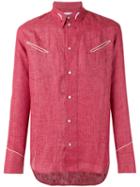 Umit Benan - Slip Pocket Shirt - Men - Linen/flax - 50, Red, Linen/flax