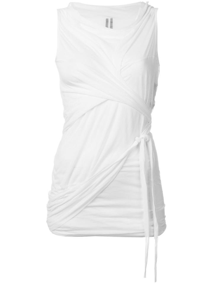 Rick Owens Drkshdw Asymmetrical Knotted Top - White