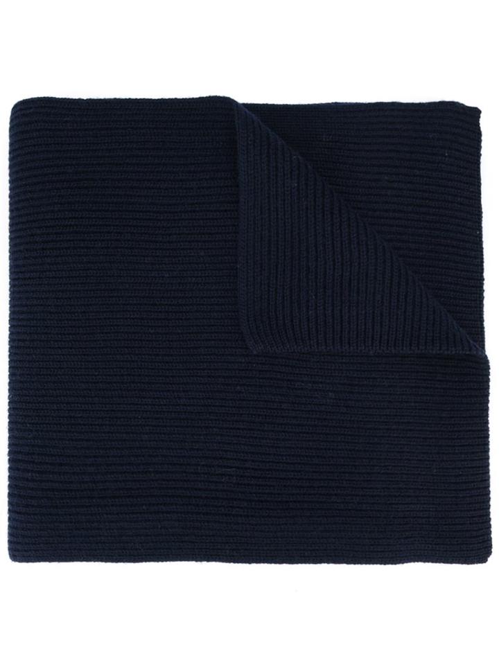 Polo Ralph Lauren Ribbed Knit Scarf, Men's, Blue, Merino
