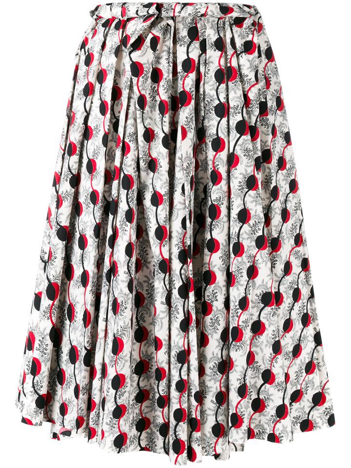 Marni - Garland Print Midi-skirt - Women - Cotton - 40, Women's, Black, Cotton