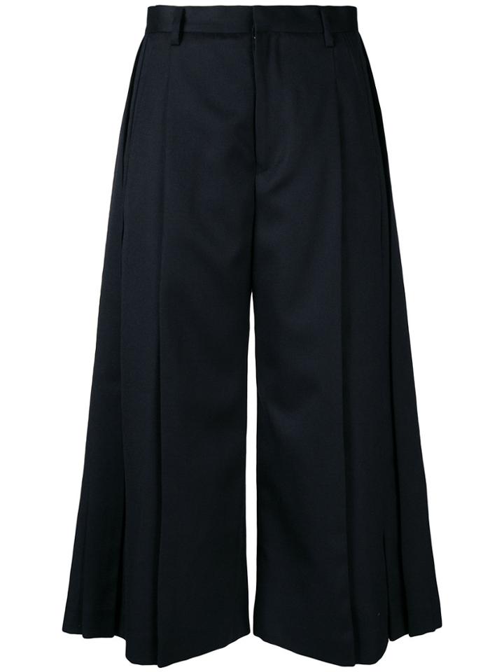 Comme Des Garçons Noir Kei Ninomiya Pleated Wide Leg Trousers - Blue