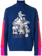 Kenzo High Neck Printed Sweatshirt - Blue