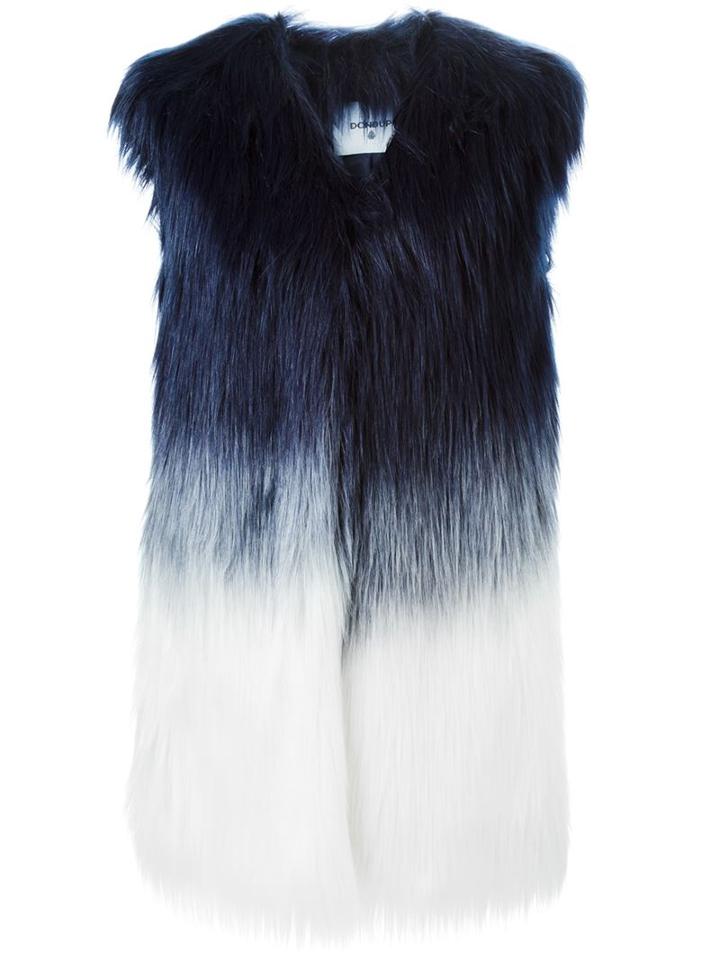 Dondup 'ashlynn' Faux Fur Gilet, Women's, Size: 38, Blue, Modal/acrylic/polyamide