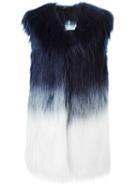 Dondup 'ashlynn' Faux Fur Gilet, Women's, Size: 38, Blue, Modal/acrylic/polyamide