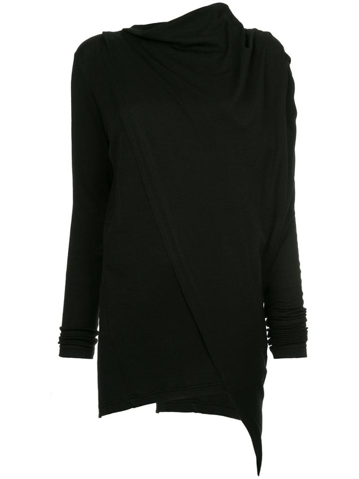 Y's Draped Neck Blouse - Black