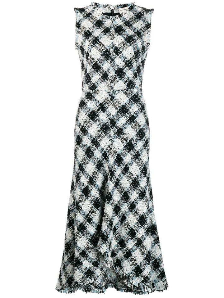 Alexander Mcqueen Knitted Check Dress - Blue