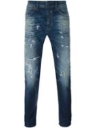 Diesel Distressed Skinny Jeans, Men's, Size: 28, Blue, Cotton/polyester/spandex/elastane