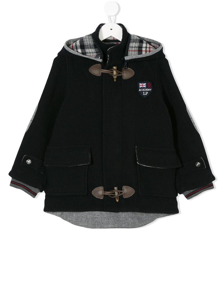 Lapin House - Button Up Checked Trim Coat - Kids - Polyamide/wool - 8 Yrs, Blue