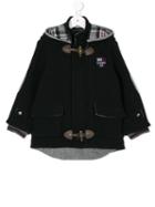 Lapin House - Button Up Checked Trim Coat - Kids - Polyamide/wool - 8 Yrs, Blue