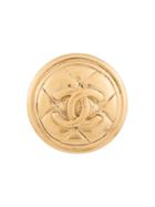 Chanel Vintage Chanel Cc Logos Brooch Pin Corsage - Metallic