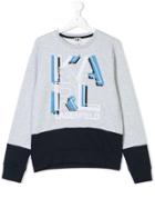 Karl Lagerfeld Kids Logo Embroidered Sweatshirt - Grey