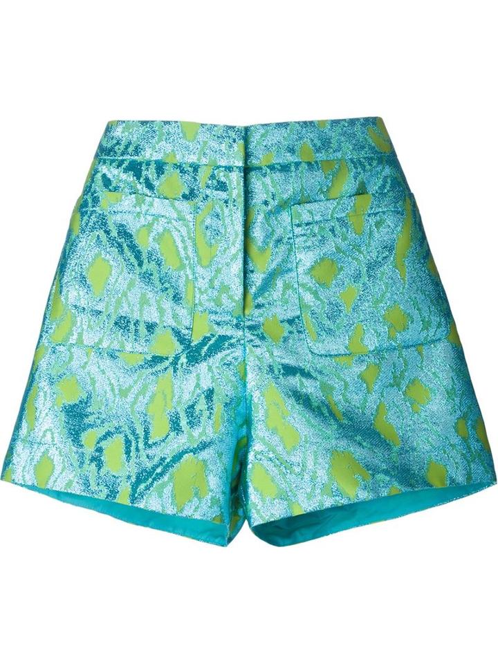Markus Lupfer High Waisted Brocade Shorts