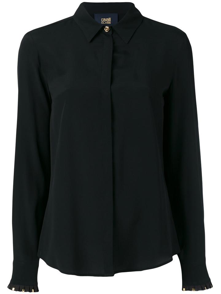 Cavalli Class - Plain Shirt - Women - Silk/acetate - 44, Black, Silk/acetate